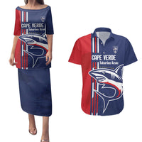 Cape Verde Football Couples Matching Puletasi and Hawaiian Shirt Tubaroes Azuis Pride - Wonder Print Shop