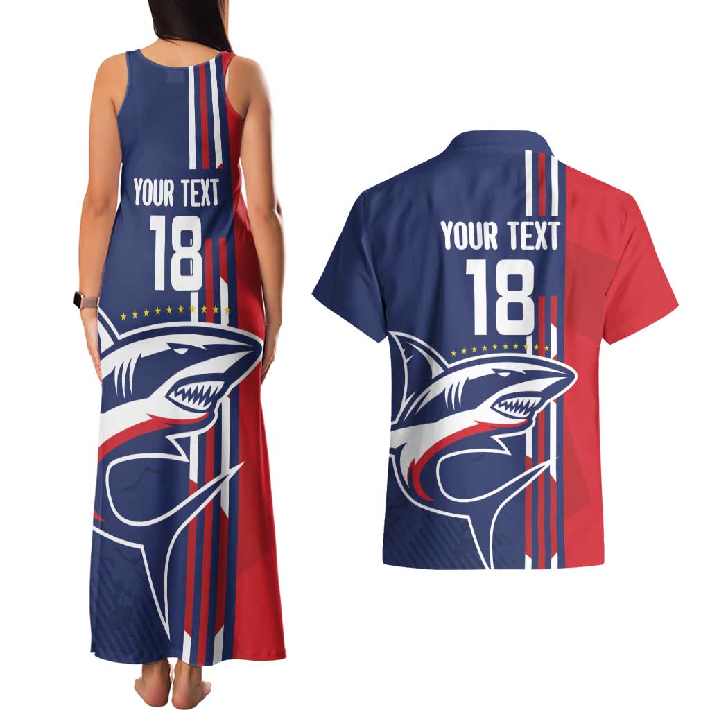 Cape Verde Football Couples Matching Tank Maxi Dress and Hawaiian Shirt Tubaroes Azuis Pride - Wonder Print Shop
