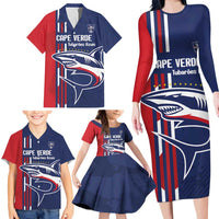 Cape Verde Football Family Matching Long Sleeve Bodycon Dress and Hawaiian Shirt Tubaroes Azuis Pride - Wonder Print Shop