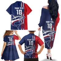 Cape Verde Football Family Matching Off The Shoulder Long Sleeve Dress and Hawaiian Shirt Tubaroes Azuis Pride - Wonder Print Shop