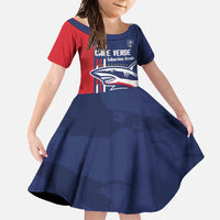 Cape Verde Football Family Matching Off Shoulder Maxi Dress and Hawaiian Shirt Tubaroes Azuis Pride - Wonder Print Shop