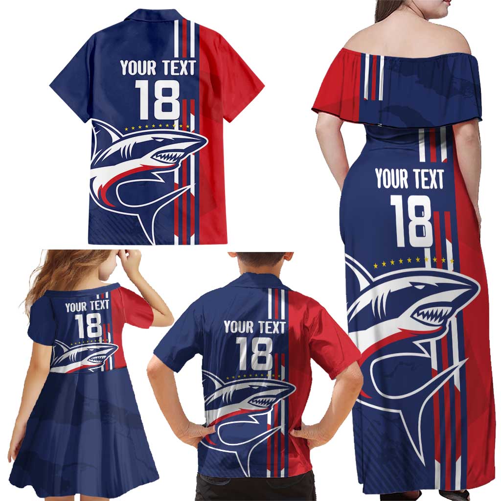 Cape Verde Football Family Matching Off Shoulder Maxi Dress and Hawaiian Shirt Tubaroes Azuis Pride - Wonder Print Shop