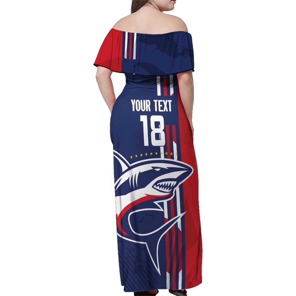 Cape Verde Football Family Matching Off Shoulder Maxi Dress and Hawaiian Shirt Tubaroes Azuis Pride - Wonder Print Shop