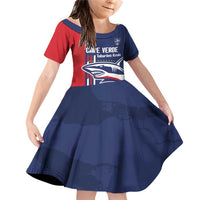 Cape Verde Football Family Matching Off Shoulder Short Dress and Hawaiian Shirt Tubaroes Azuis Pride - Wonder Print Shop