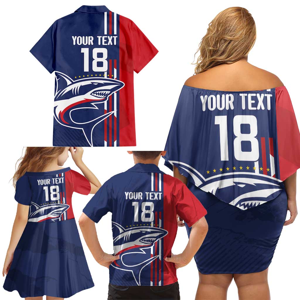 Cape Verde Football Family Matching Off Shoulder Short Dress and Hawaiian Shirt Tubaroes Azuis Pride - Wonder Print Shop