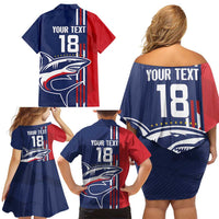 Cape Verde Football Family Matching Off Shoulder Short Dress and Hawaiian Shirt Tubaroes Azuis Pride - Wonder Print Shop