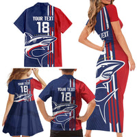 Cape Verde Football Family Matching Short Sleeve Bodycon Dress and Hawaiian Shirt Tubaroes Azuis Pride - Wonder Print Shop
