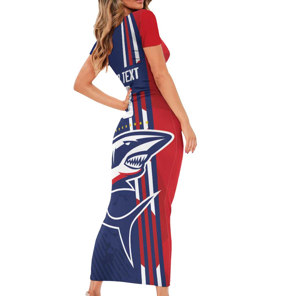 Cape Verde Football Family Matching Short Sleeve Bodycon Dress and Hawaiian Shirt Tubaroes Azuis Pride - Wonder Print Shop