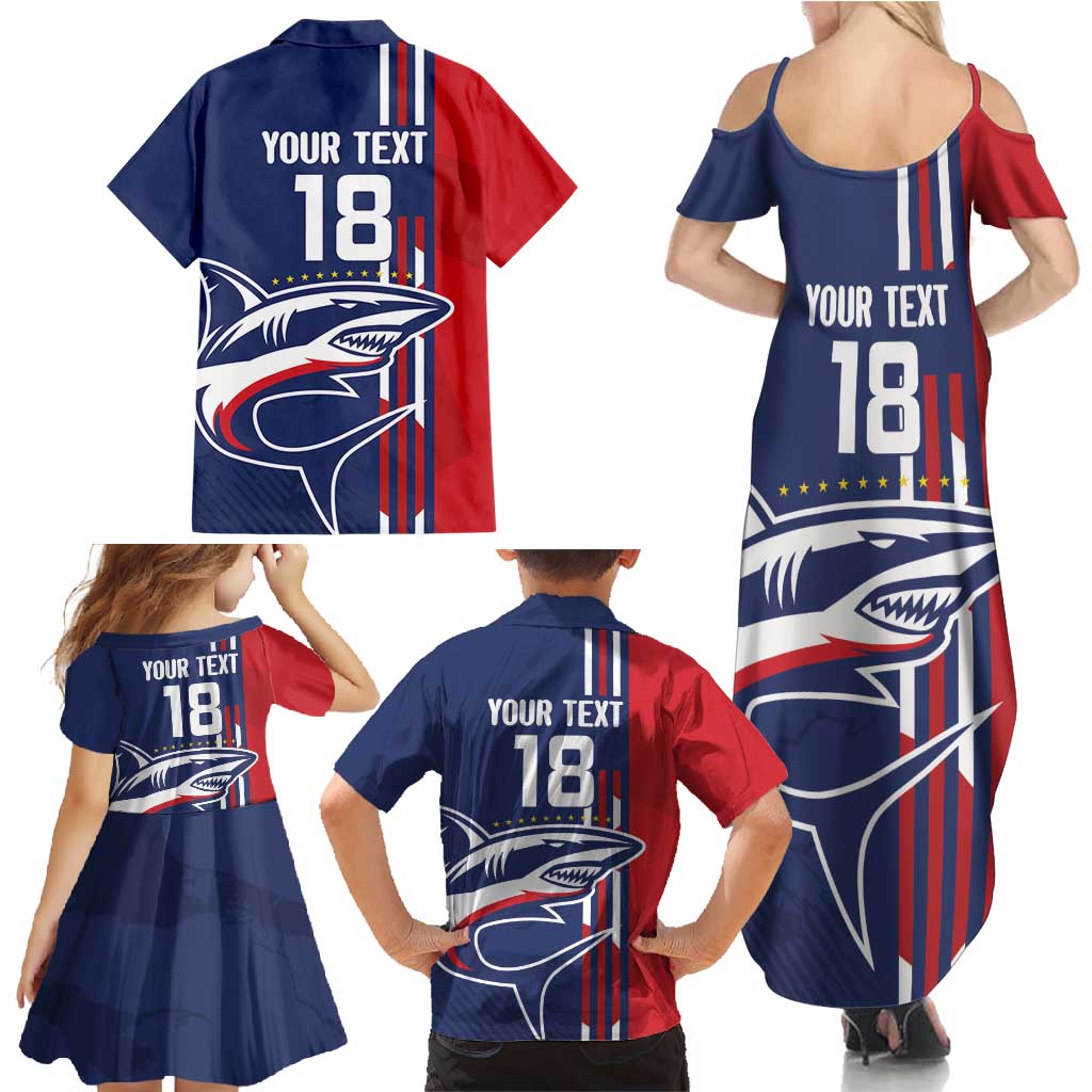 Cape Verde Football Family Matching Summer Maxi Dress and Hawaiian Shirt Tubaroes Azuis Pride - Wonder Print Shop
