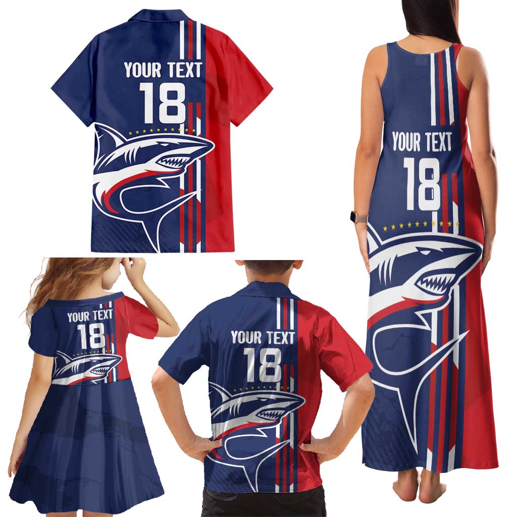 Cape Verde Football Family Matching Tank Maxi Dress and Hawaiian Shirt Tubaroes Azuis Pride - Wonder Print Shop