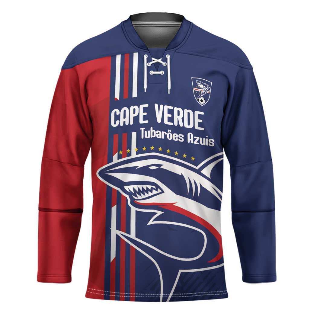 Cape Verde Football Hockey Jersey Tubaroes Azuis Pride - Wonder Print Shop