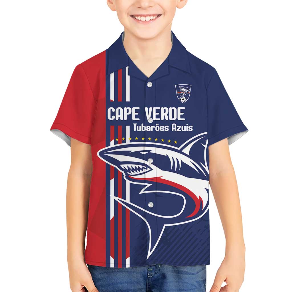 Cape Verde Football Kid Hawaiian Shirt Tubaroes Azuis Pride - Wonder Print Shop