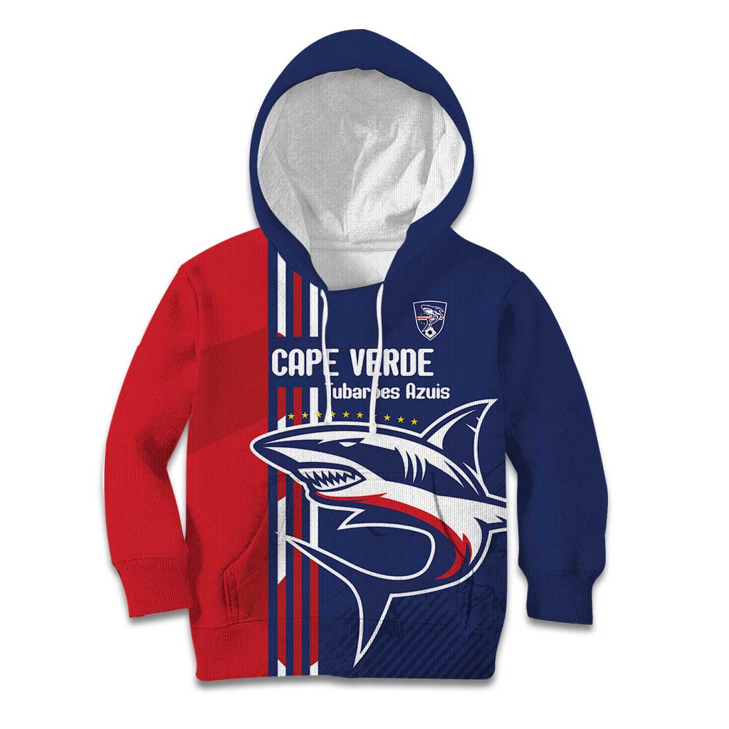Cape Verde Football Kid Hoodie Tubaroes Azuis Pride - Wonder Print Shop
