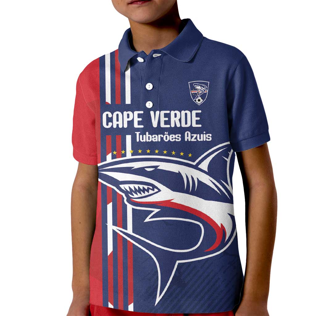 Cape Verde Football Kid Polo Shirt Tubaroes Azuis Pride - Wonder Print Shop