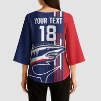 Cape Verde Football Kimono Sleeve Blouse Tubaroes Azuis Pride - Wonder Print Shop