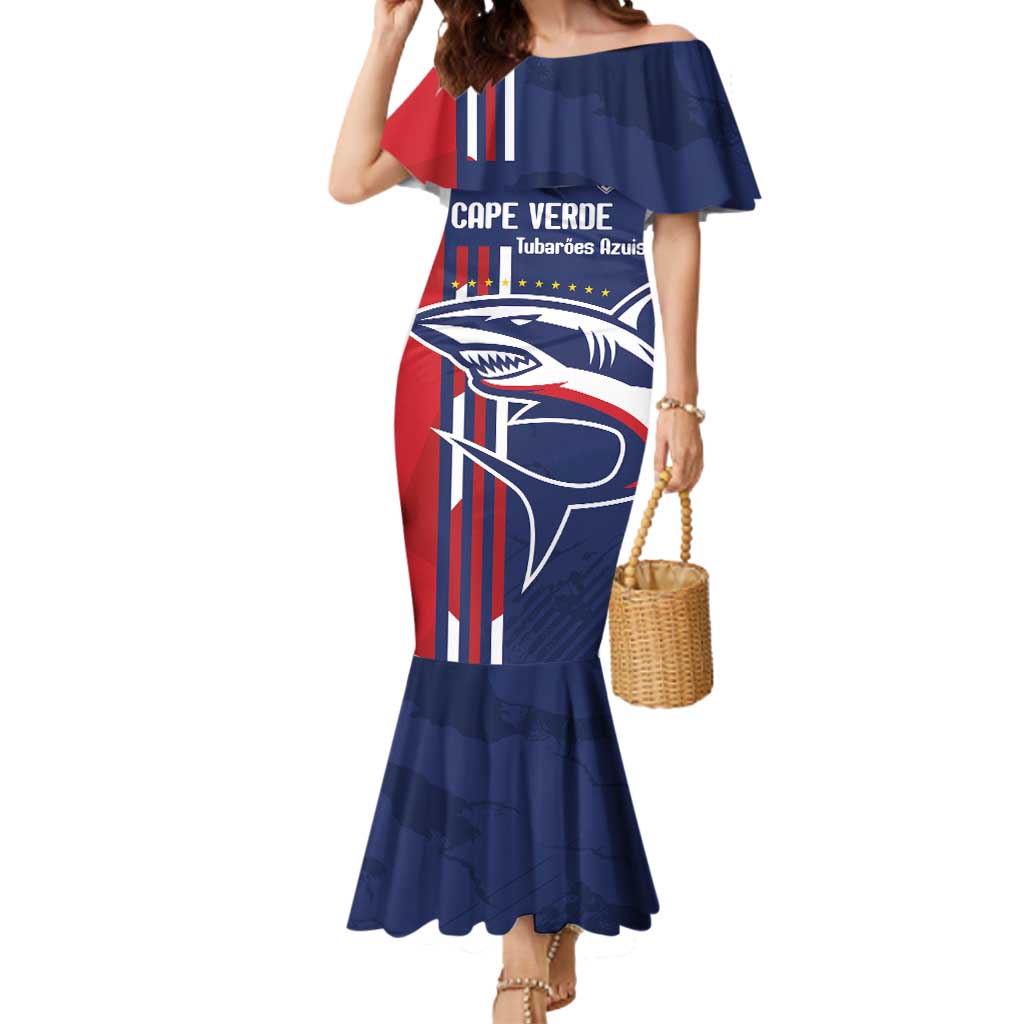 Cape Verde Football Mermaid Dress Tubaroes Azuis Pride - Wonder Print Shop