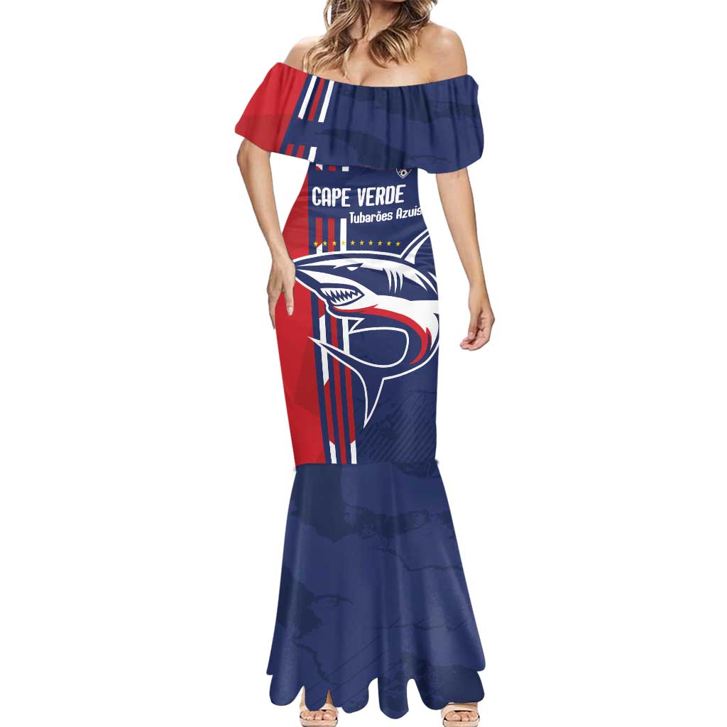 Cape Verde Football Mermaid Dress Tubaroes Azuis Pride - Wonder Print Shop