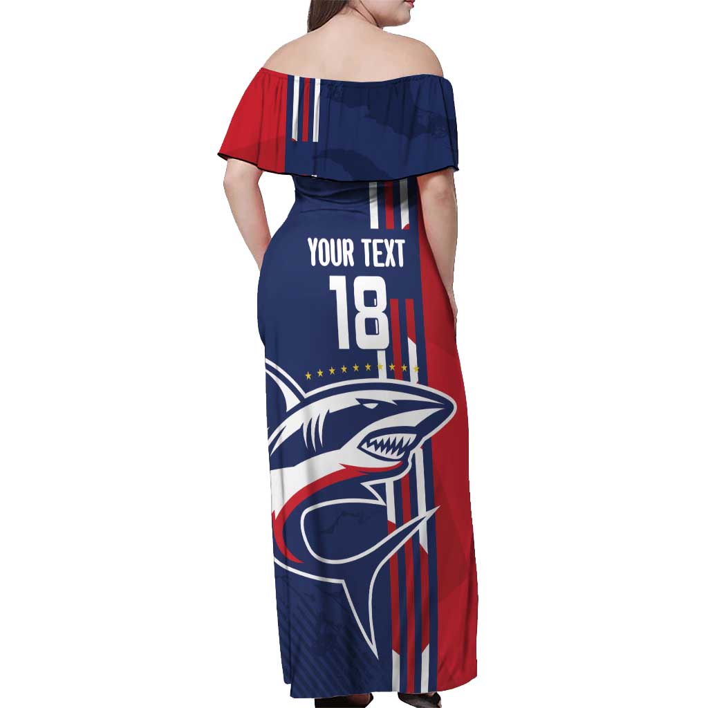 Cape Verde Football Off Shoulder Maxi Dress Tubaroes Azuis Pride - Wonder Print Shop