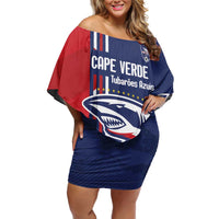 Cape Verde Football Off Shoulder Short Dress Tubaroes Azuis Pride - Wonder Print Shop