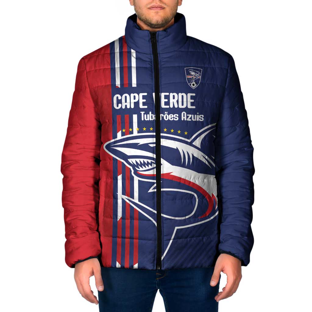 Cape Verde Football Padded Jacket Tubaroes Azuis Pride - Wonder Print Shop
