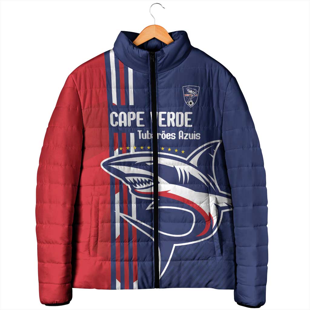 Cape Verde Football Padded Jacket Tubaroes Azuis Pride - Wonder Print Shop