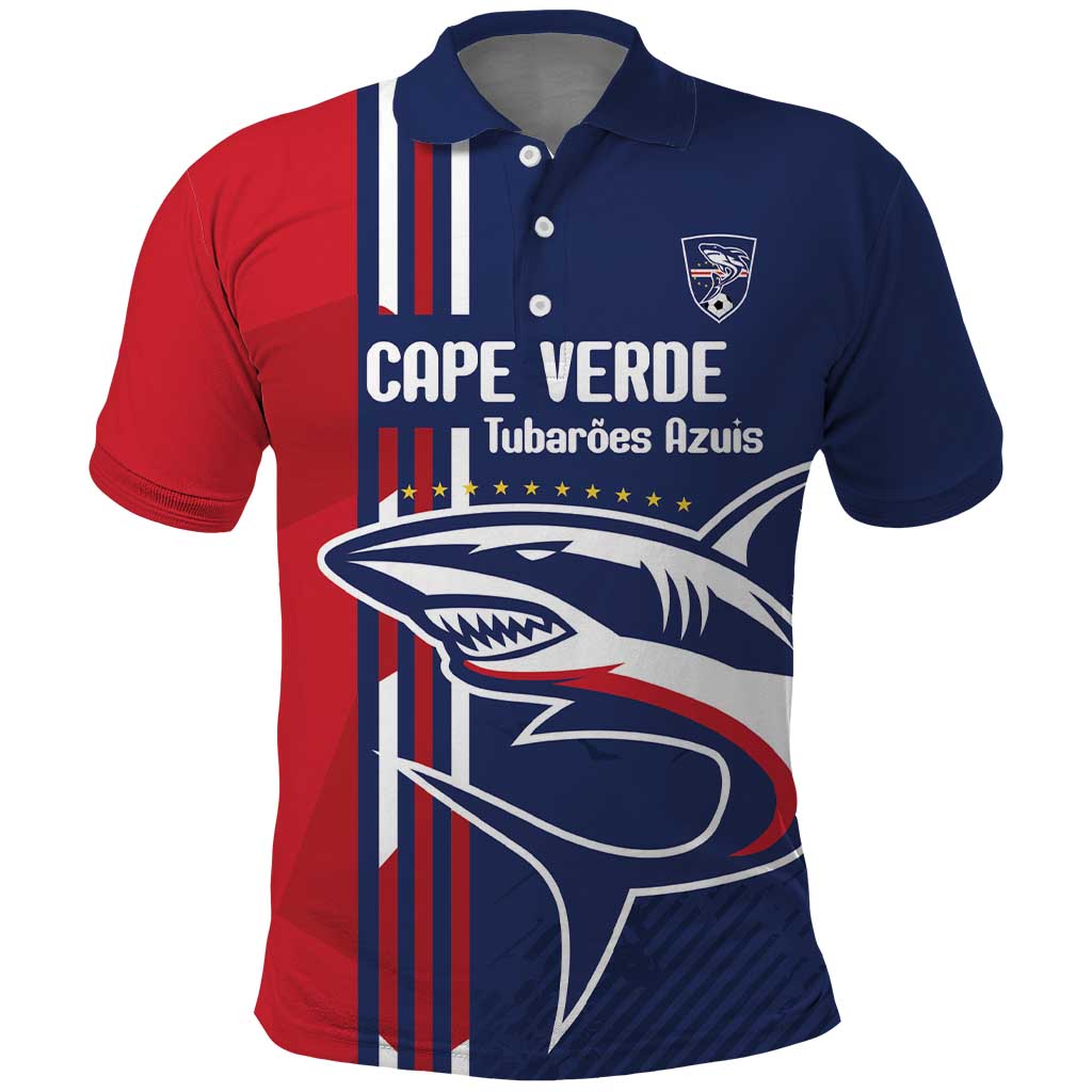 Cape Verde Football Polo Shirt Tubaroes Azuis Pride - Wonder Print Shop