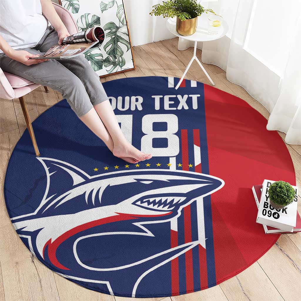 Cape Verde Football Round Carpet Tubaroes Azuis Pride - Wonder Print Shop