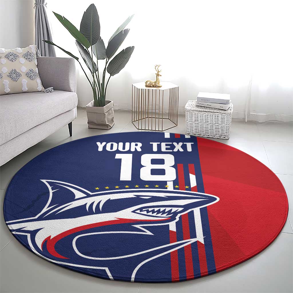 Cape Verde Football Round Carpet Tubaroes Azuis Pride - Wonder Print Shop