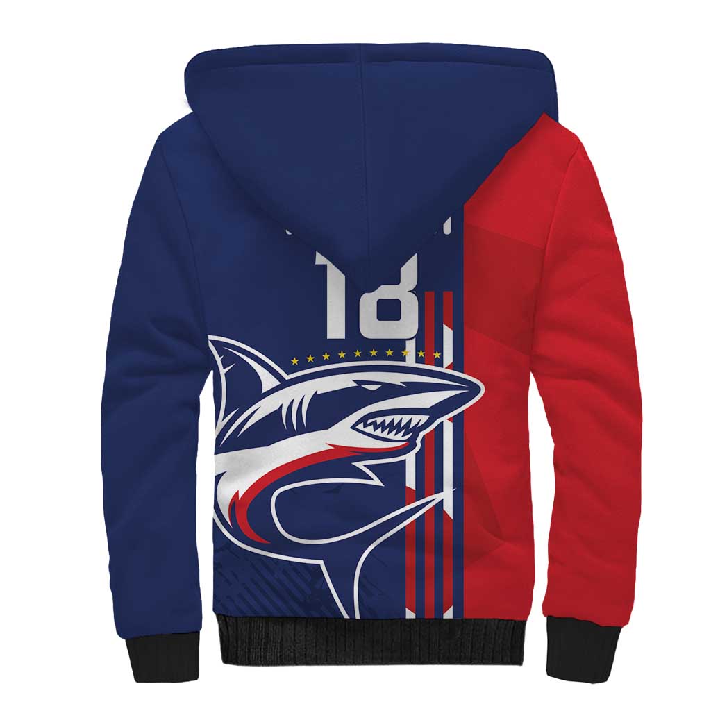 Cape Verde Football Sherpa Hoodie Tubaroes Azuis Pride - Wonder Print Shop