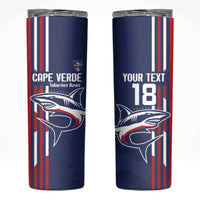 Cape Verde Football Skinny Tumbler Tubaroes Azuis Pride - Wonder Print Shop