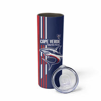 Cape Verde Football Skinny Tumbler Tubaroes Azuis Pride - Wonder Print Shop