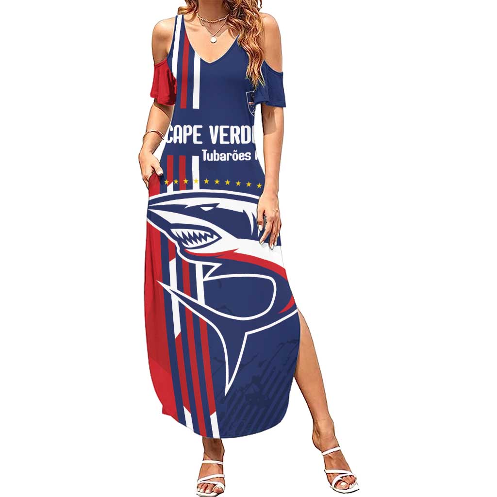 Cape Verde Football Summer Maxi Dress Tubaroes Azuis Pride - Wonder Print Shop