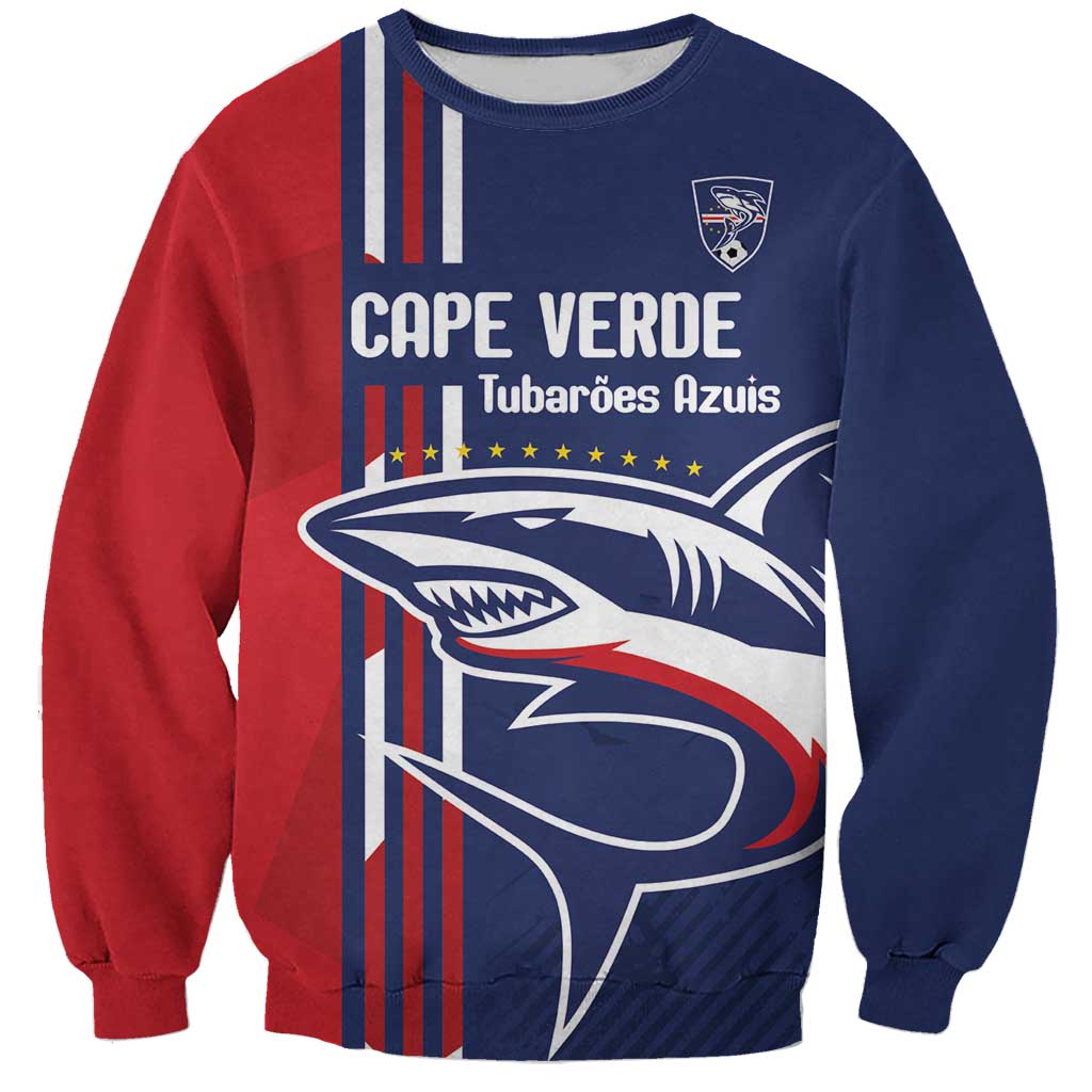 Cape Verde Football Sweatshirt Tubaroes Azuis Pride - Wonder Print Shop