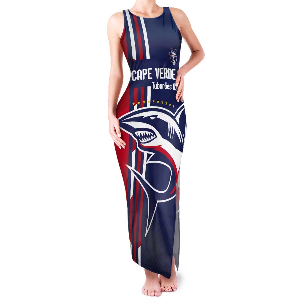 Cape Verde Football Tank Maxi Dress Tubaroes Azuis Pride - Wonder Print Shop