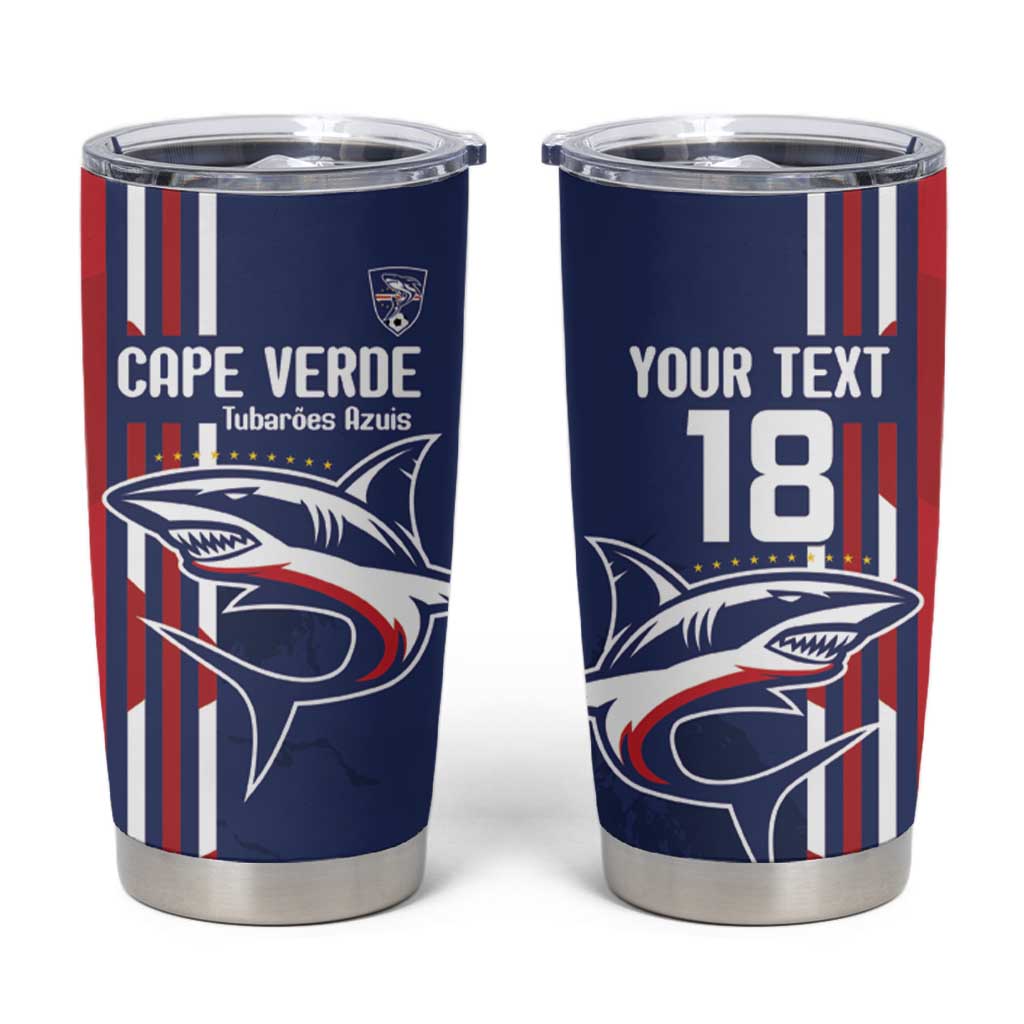 Cape Verde Football Tumbler Cup Tubaroes Azuis Pride - Wonder Print Shop