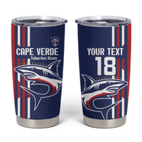 Cape Verde Football Tumbler Cup Tubaroes Azuis Pride - Wonder Print Shop