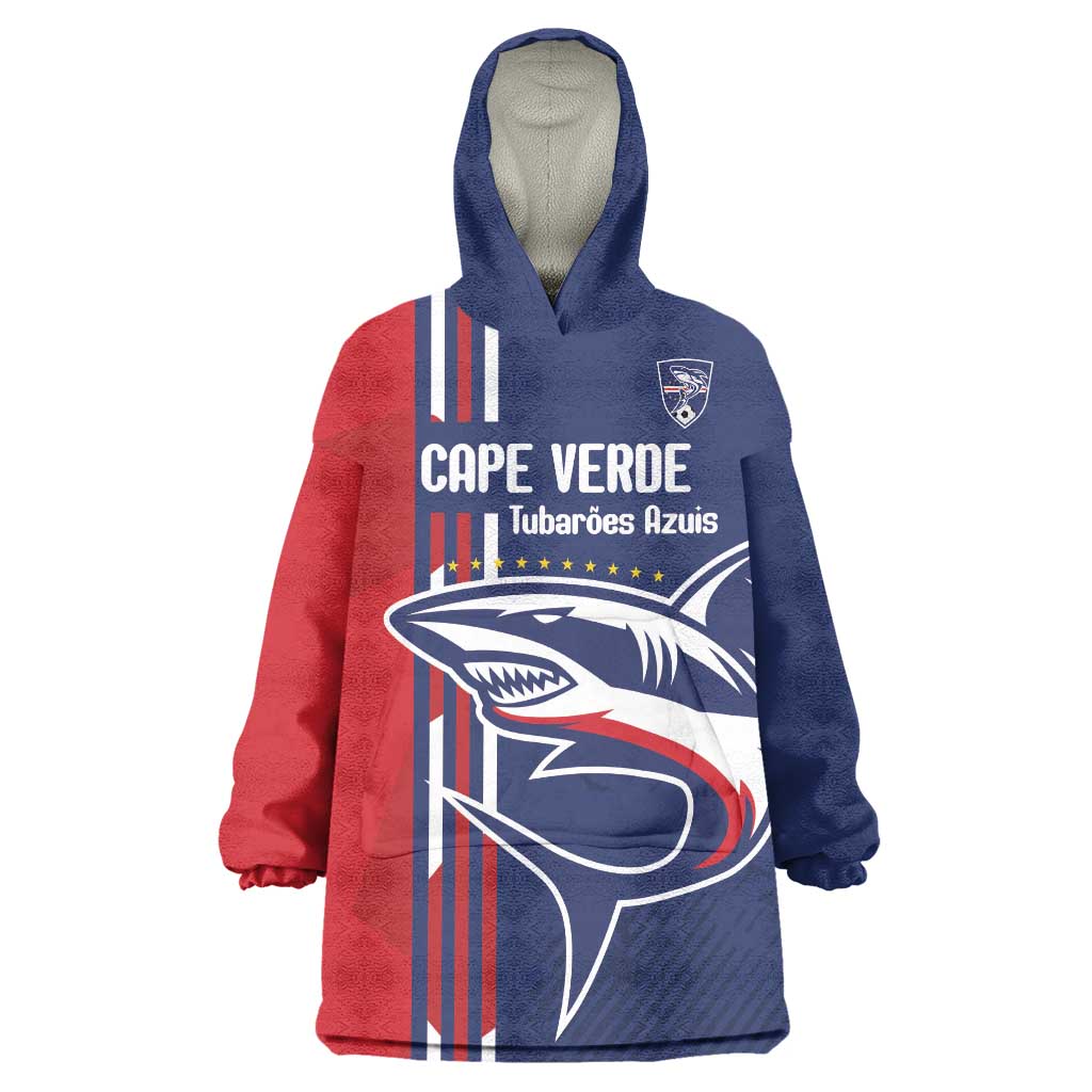 Cape Verde Football Wearable Blanket Hoodie Tubaroes Azuis Pride - Wonder Print Shop