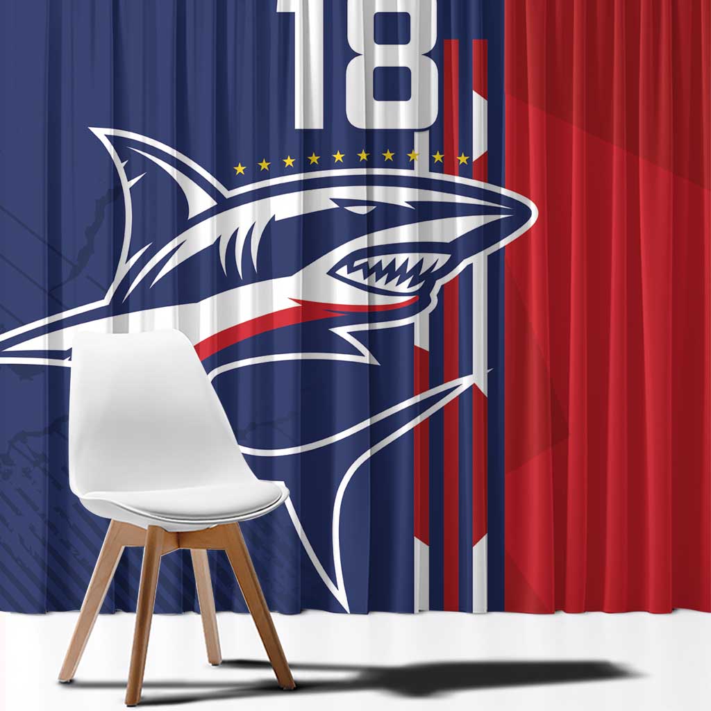 Cape Verde Football Window Curtain Tubaroes Azuis Pride - Wonder Print Shop