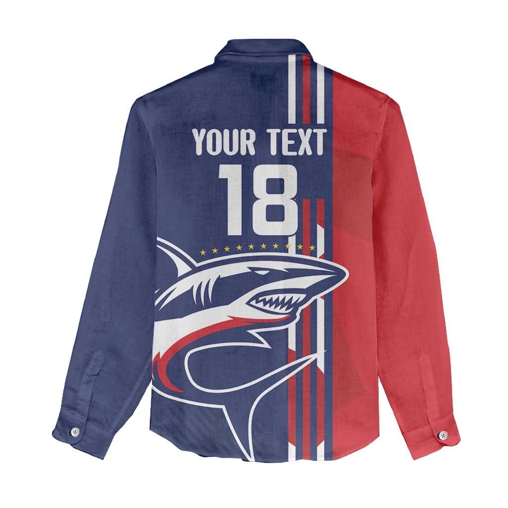 Cape Verde Football Women Casual Shirt Tubaroes Azuis Pride - Wonder Print Shop