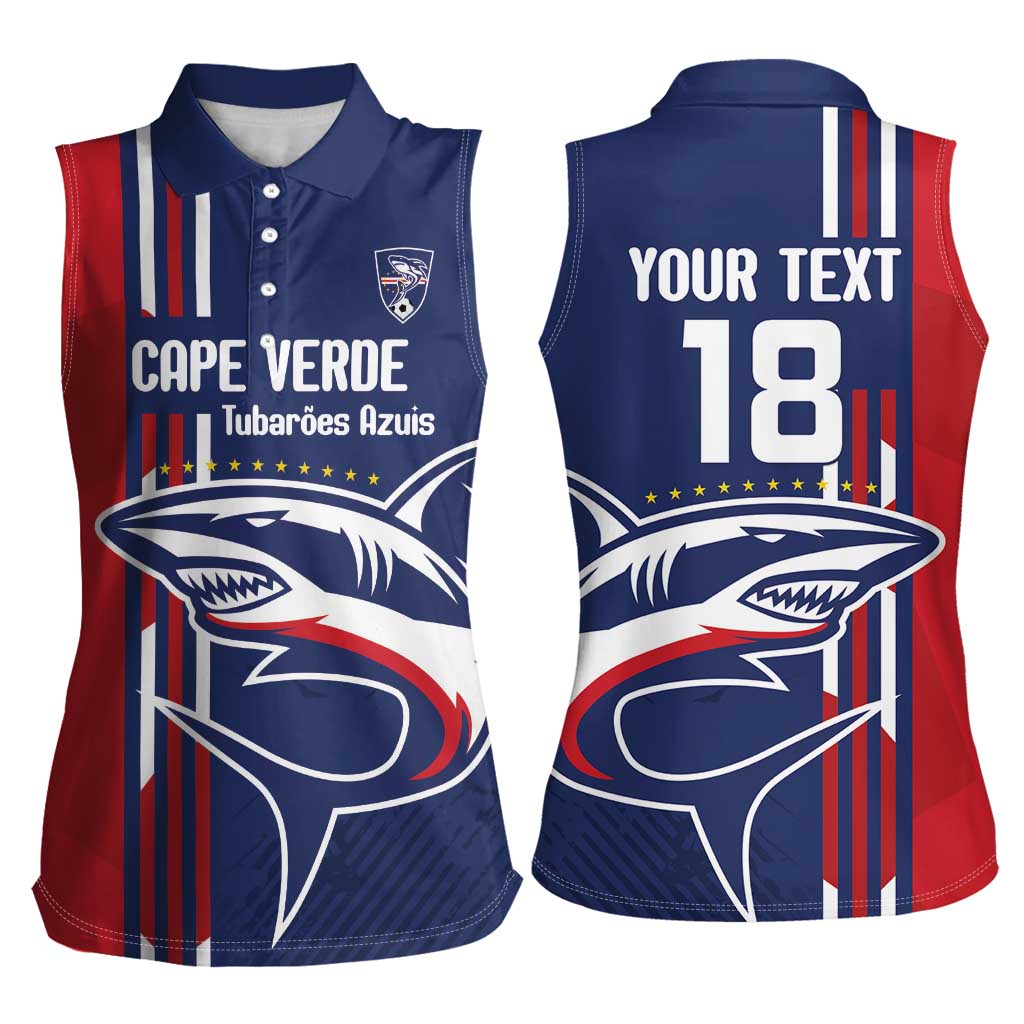 Cape Verde Football Women Sleeveless Polo Shirt Tubaroes Azuis Pride - Wonder Print Shop