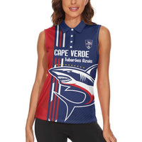 Cape Verde Football Women Sleeveless Polo Shirt Tubaroes Azuis Pride - Wonder Print Shop