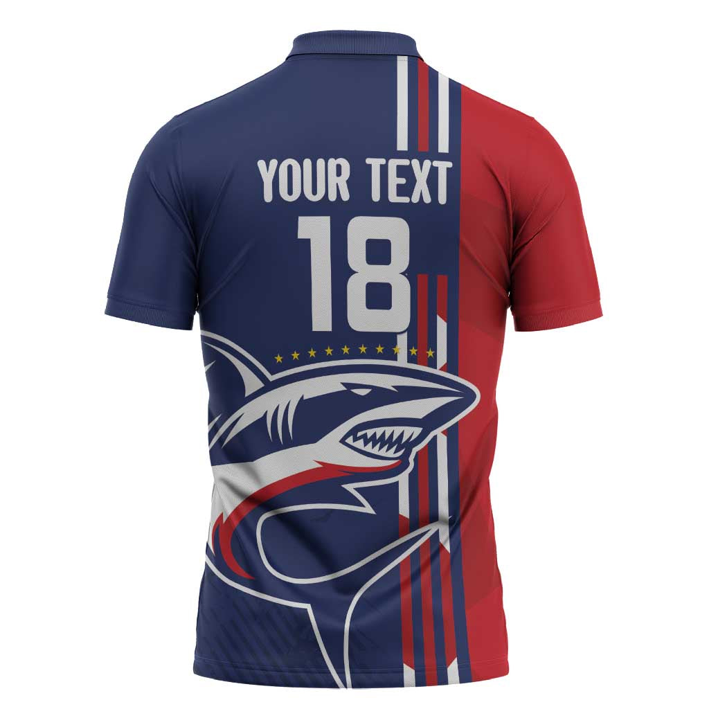 Cape Verde Football Zipper Polo Shirt Tubaroes Azuis Pride - Wonder Print Shop