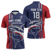 Cape Verde Football Zipper Polo Shirt Tubaroes Azuis Pride - Wonder Print Shop