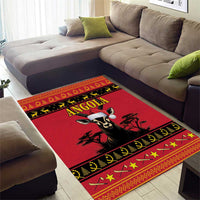 Angola Christmas Area Rug Giant Sable Antelope Virtus Unita Fortior - Wonder Print Shop