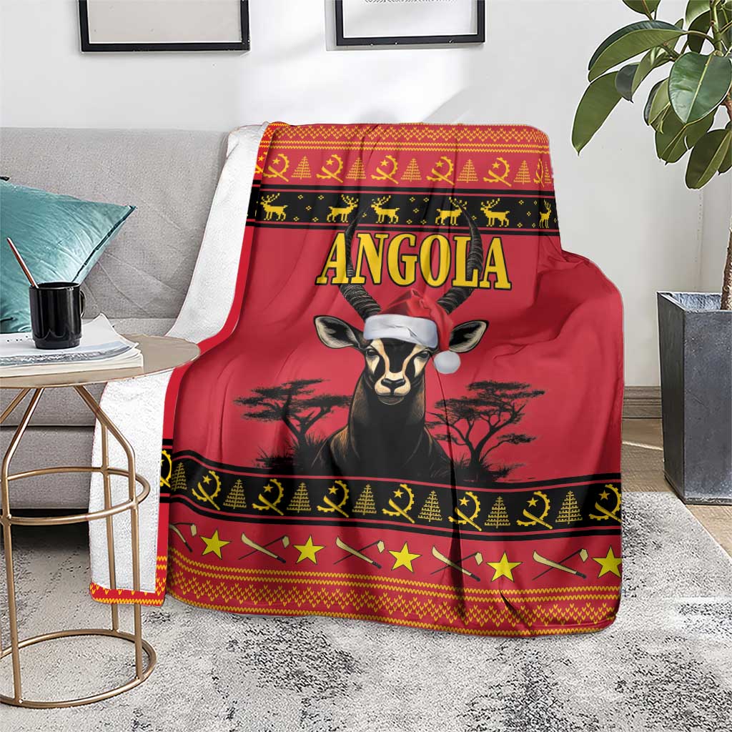 Angola Christmas Blanket Giant Sable Antelope Virtus Unita Fortior
