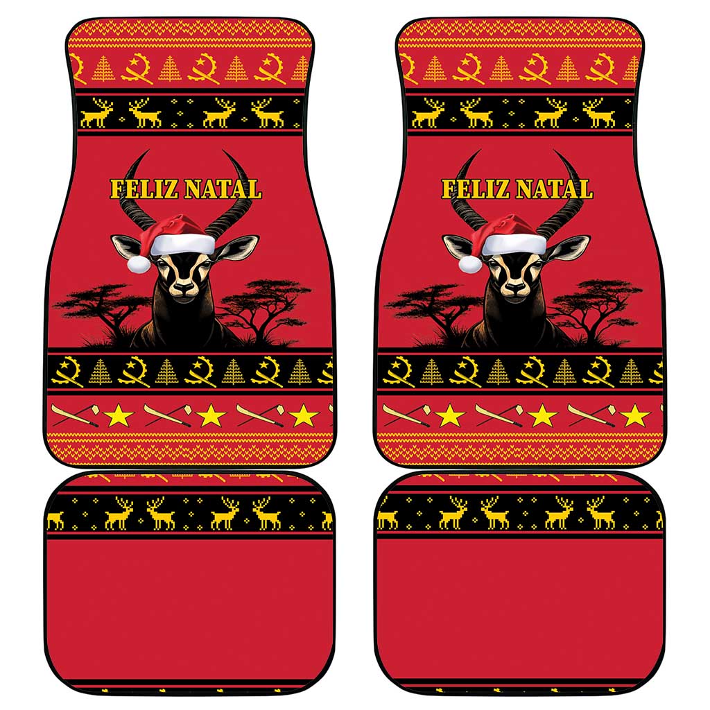 Angola Christmas Car Mats Giant Sable Antelope Virtus Unita Fortior - Wonder Print Shop