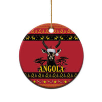 Angola Christmas Ceramic Ornament Giant Sable Antelope Virtus Unita Fortior - Wonder Print Shop