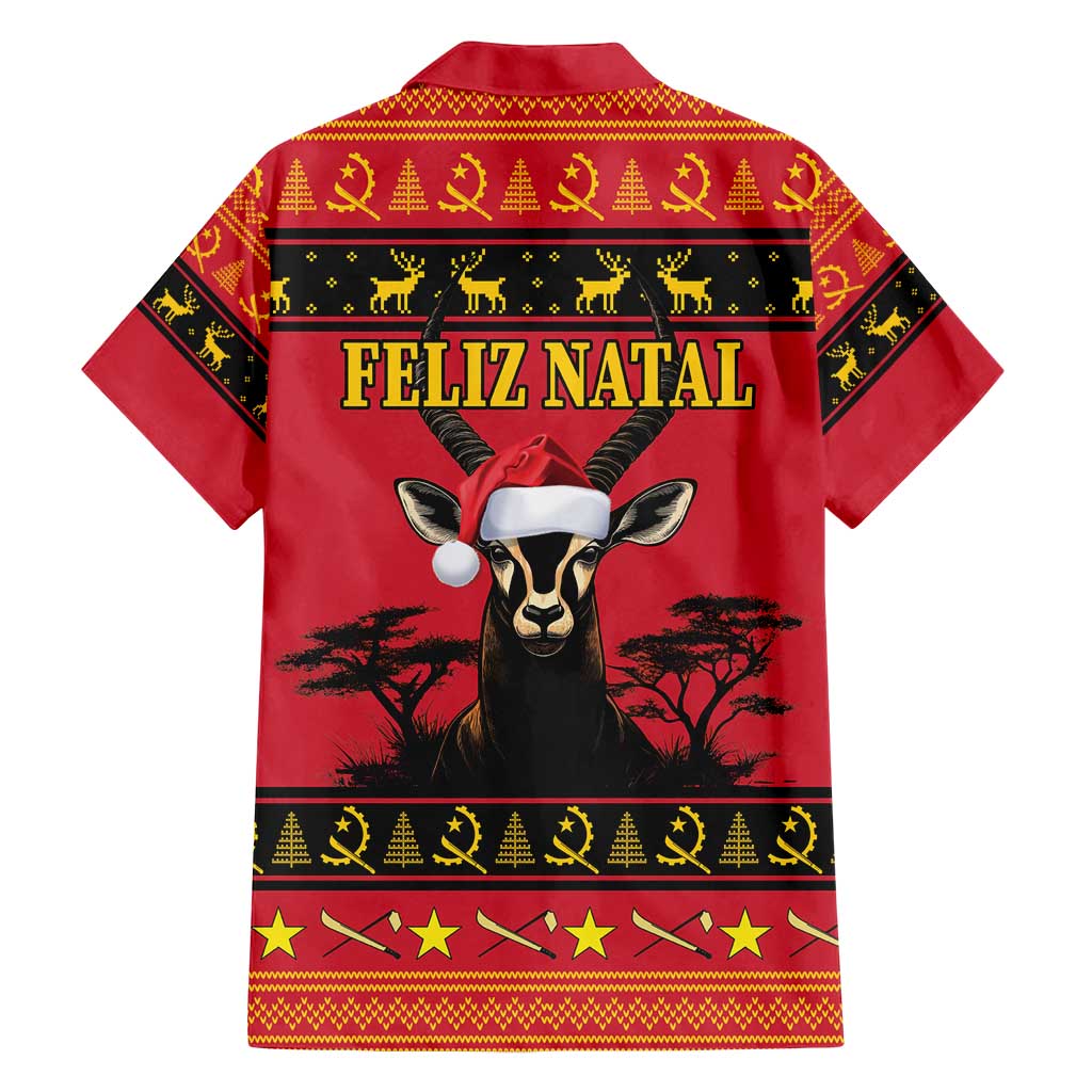 Angola Christmas Family Matching Long Sleeve Bodycon Dress and Hawaiian Shirt Giant Sable Antelope Virtus Unita Fortior - Wonder Print Shop