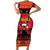 Angola Christmas Family Matching Short Sleeve Bodycon Dress and Hawaiian Shirt Giant Sable Antelope Virtus Unita Fortior - Wonder Print Shop