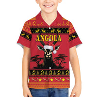 Angola Christmas Family Matching Summer Maxi Dress and Hawaiian Shirt Giant Sable Antelope Virtus Unita Fortior - Wonder Print Shop